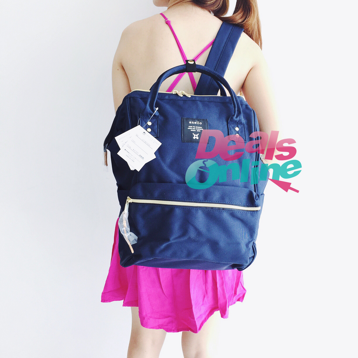  Anello Polyester Canvas Backpacks (Large Size) (Navy) Japan  import