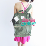 Khaki Anello Polyester Canvas Backpack Rucksack Regular Size