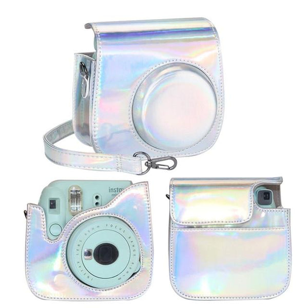 Silver Holographic Instax Mini 8/9 Leather Case/Bag
